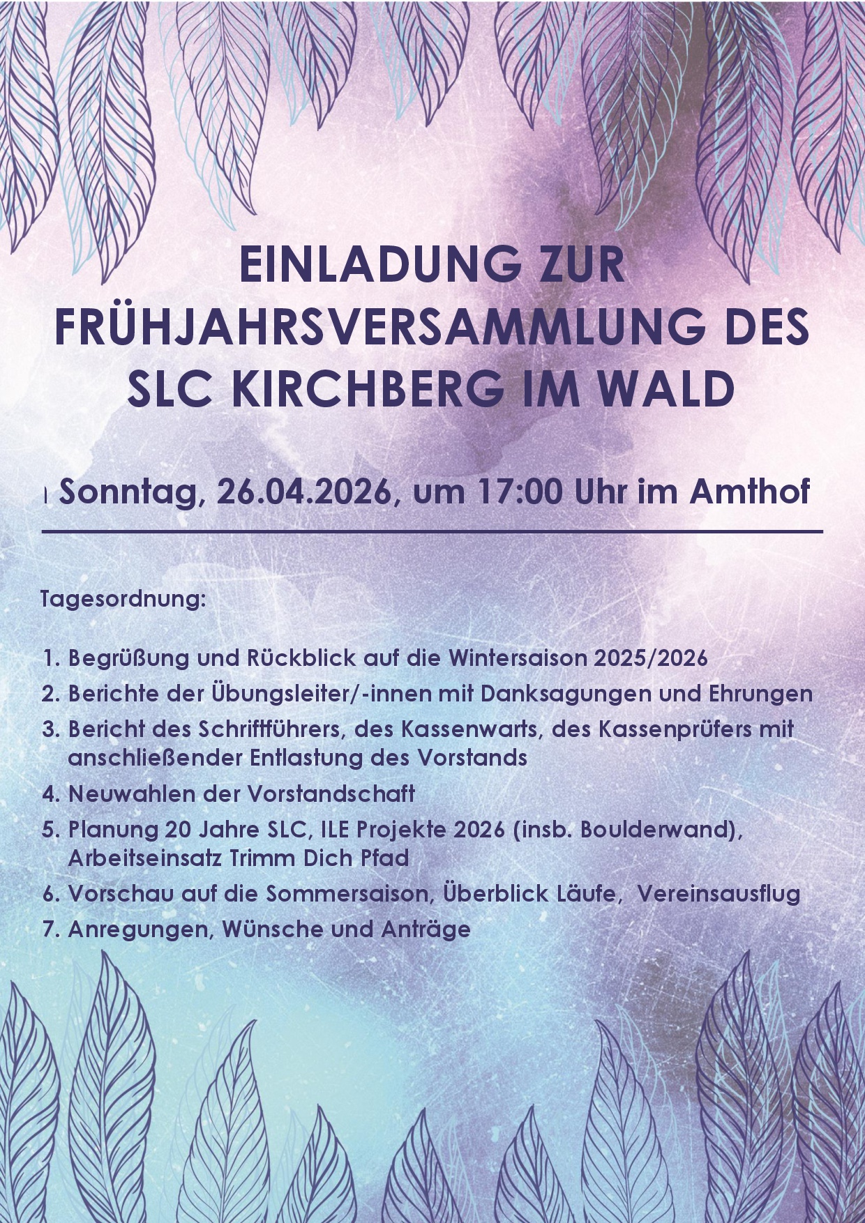 Frühjahrsversammlung 2026