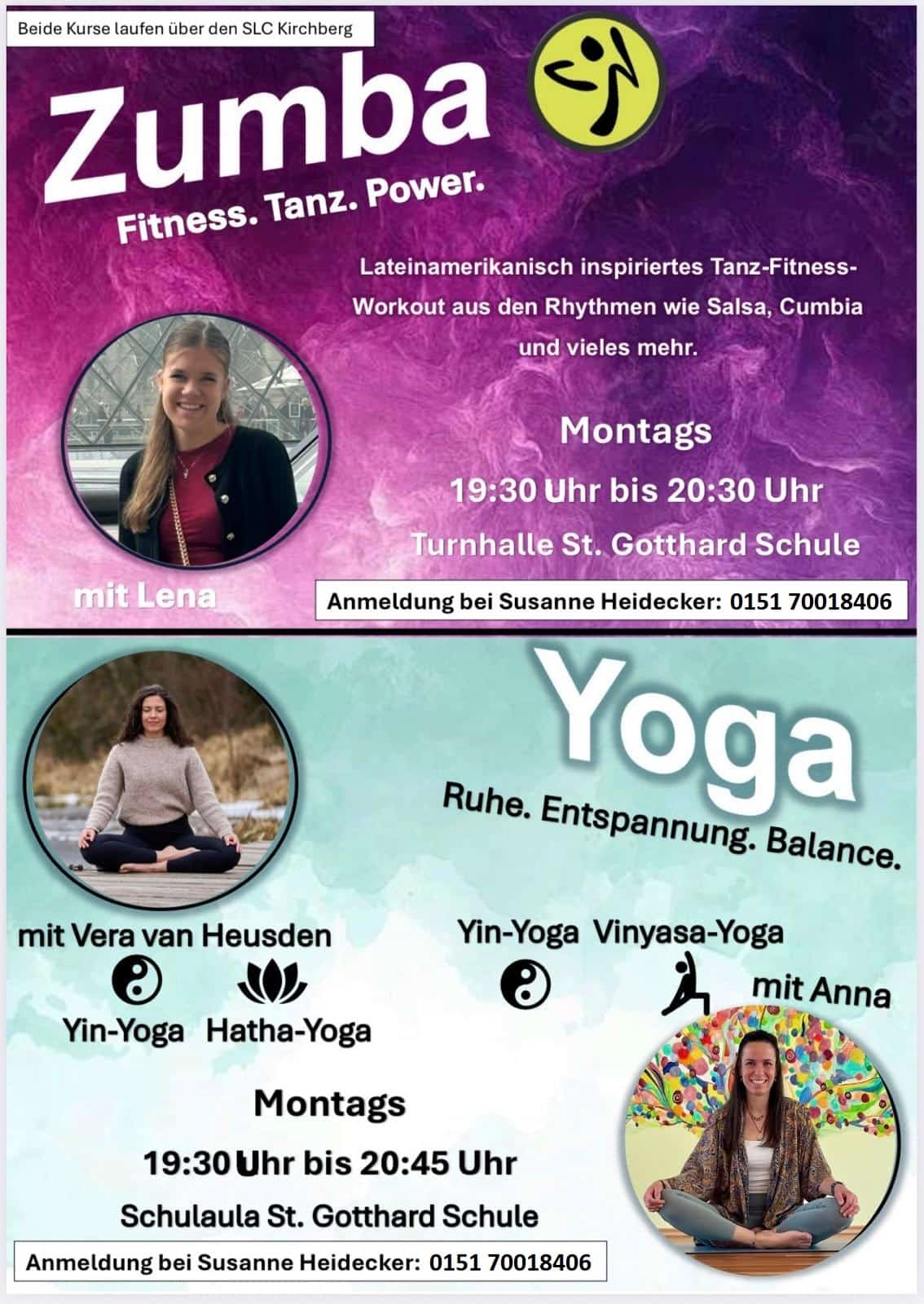 Yoga und Zumba